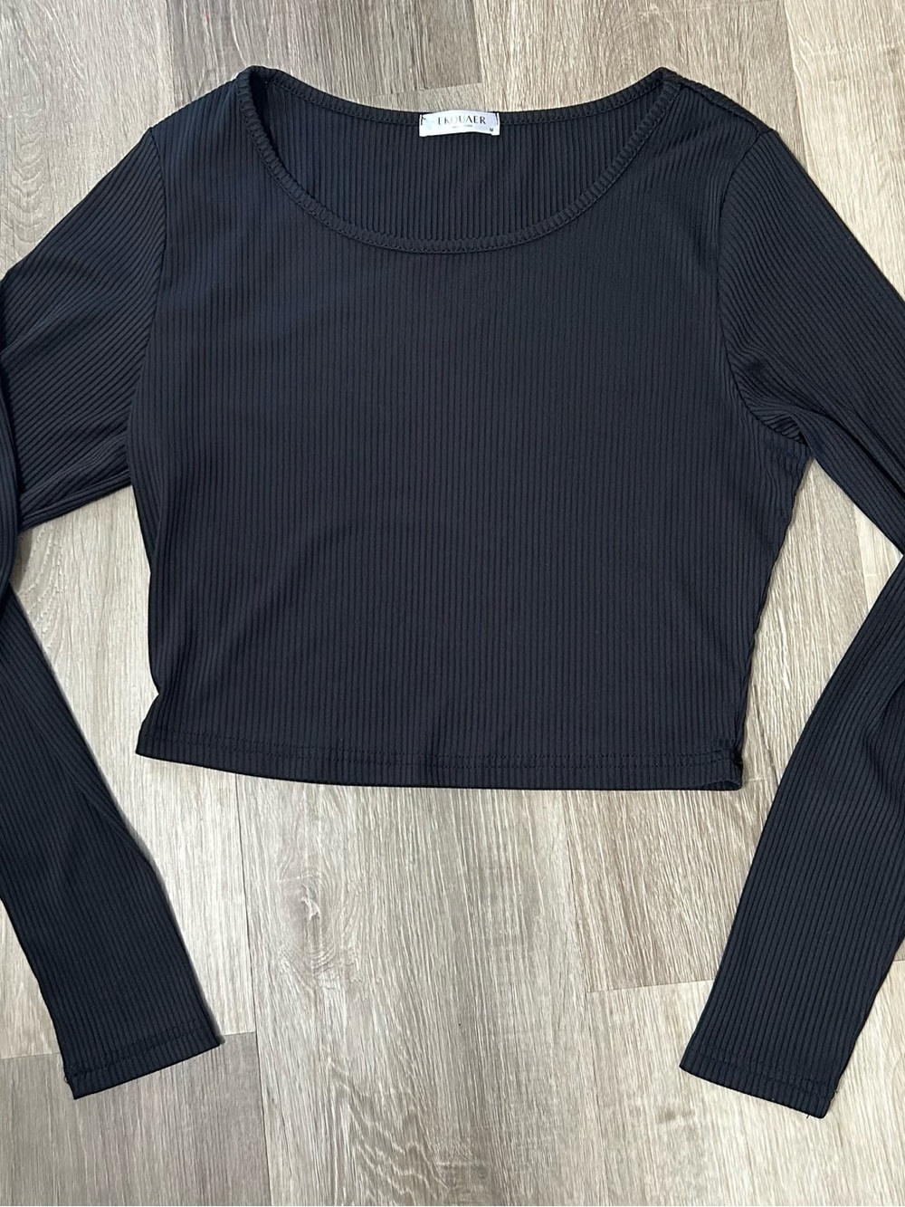 Eckulaer ribbed long-sleeve crop top